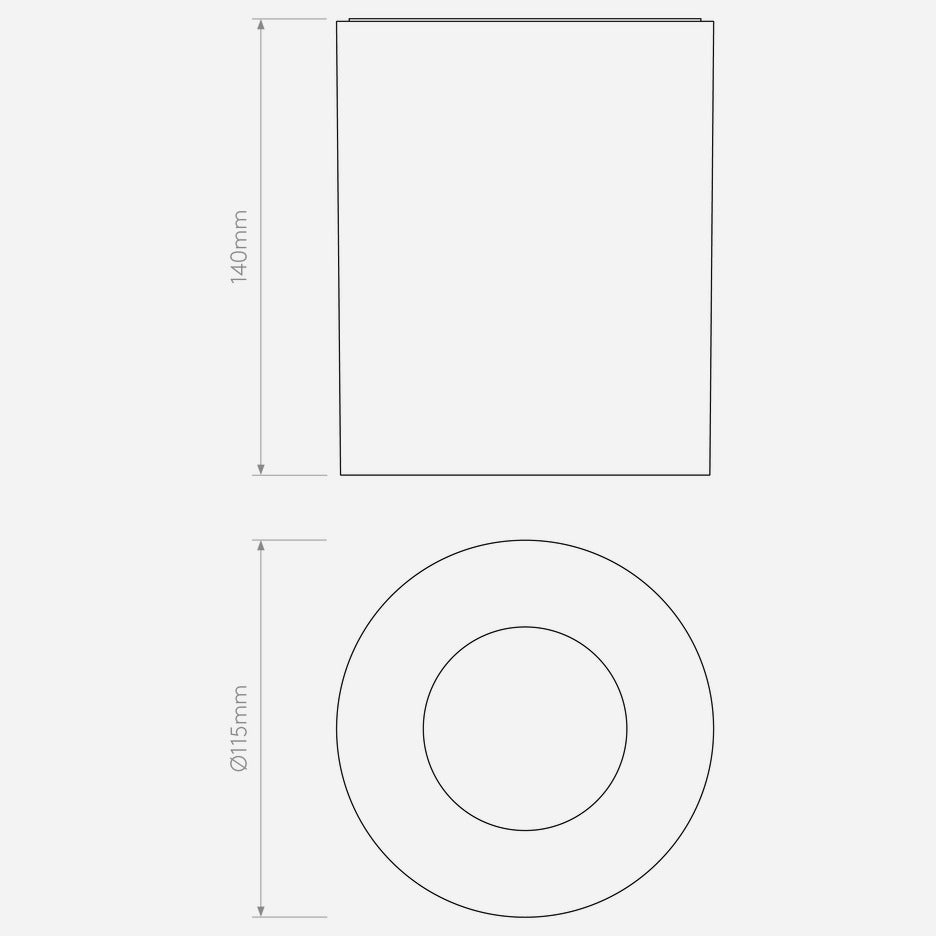 Kos Textured Black Flush Light IP44