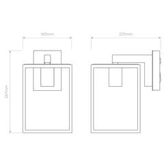 Box Outdoor Wall Lantern 270/350/450 IP23 - Matt Black