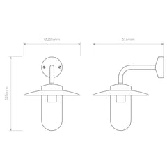 Portree Outdoor Wall Light IP44 - Solid Brass