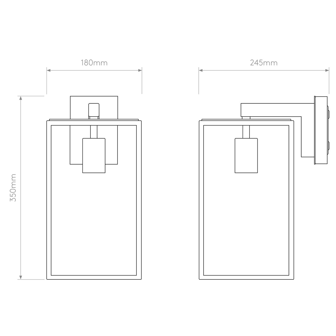 Box Outdoor Wall Lantern 270/350/450 IP23 - Matt Black
