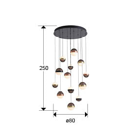 Orbes - Lamp 5/13L  Black/Copper/Brass Ip20 Integrated Led Dimmable