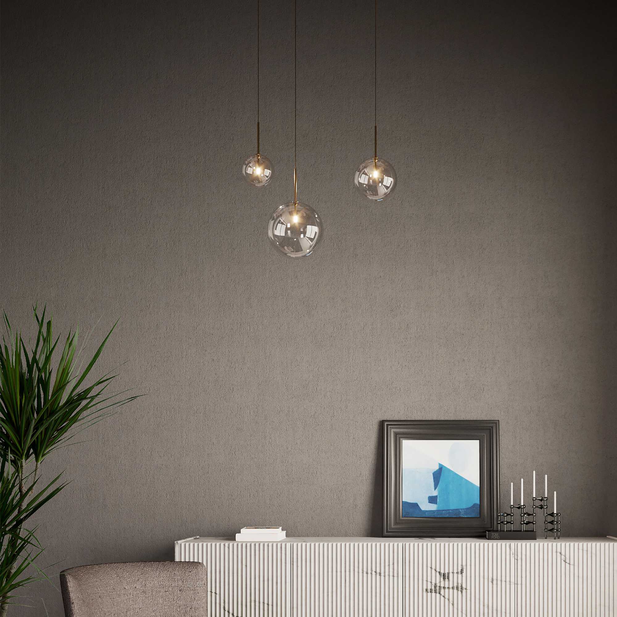 Equinoxe 1Lt Chrome/Brass Single Pendant - Various Sizes