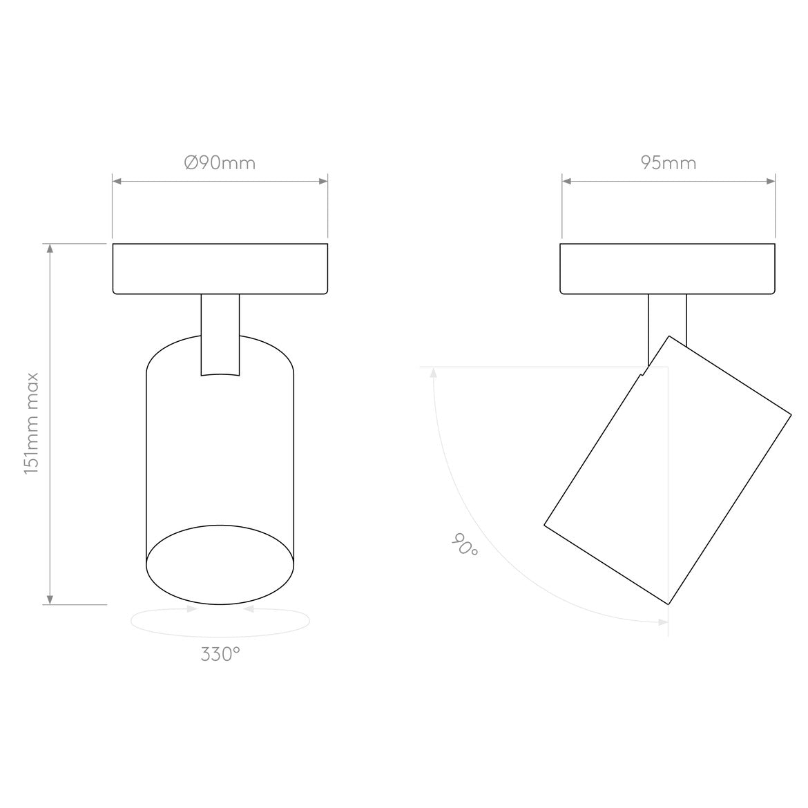 Aqua 1Lt Bathroom Spotlight IP44 - Matt White