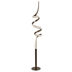 Ribbon LED Twist Floor Lamp - Rustic Black/Gold Metal & Opal Integrated LED