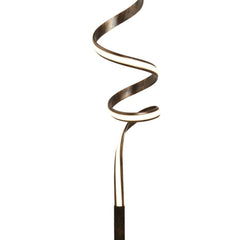 Ribbon LED Twist Floor Lamp - Rustic Black/Gold Metal & Opal Integrated LED