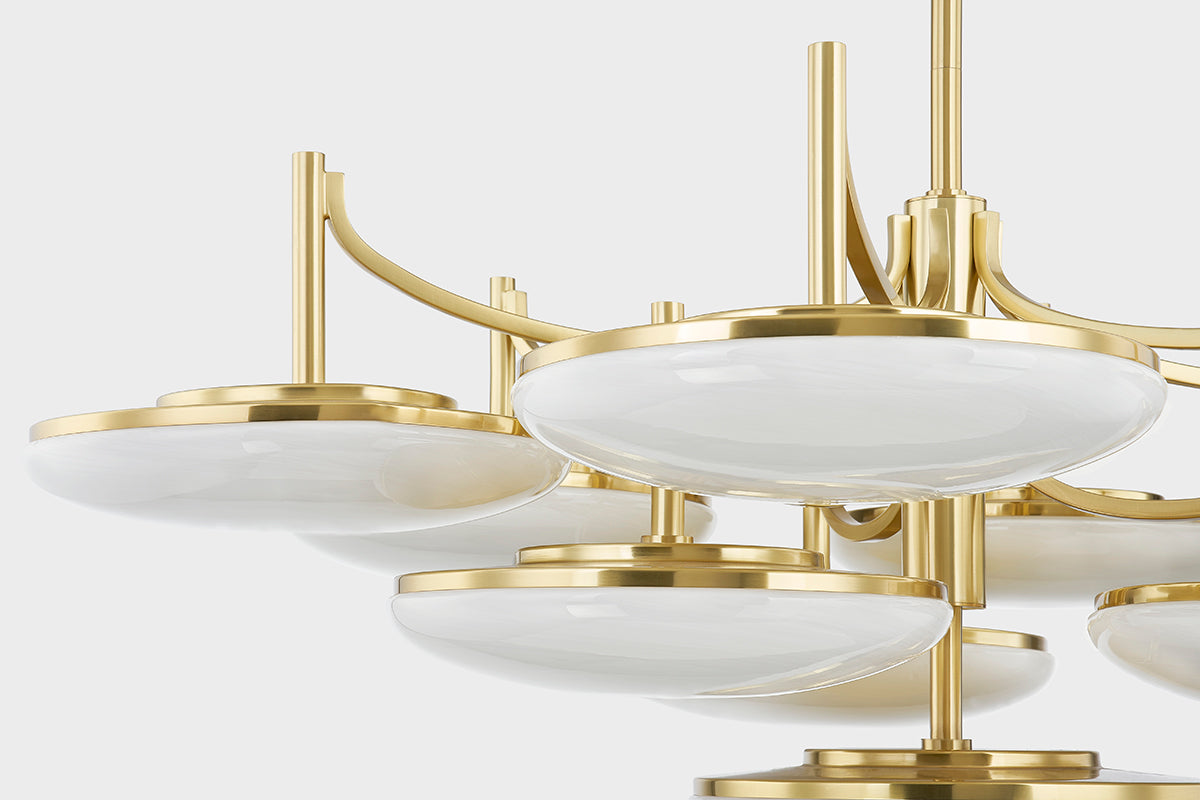 Bregman LED Chandelier - Aged Brass