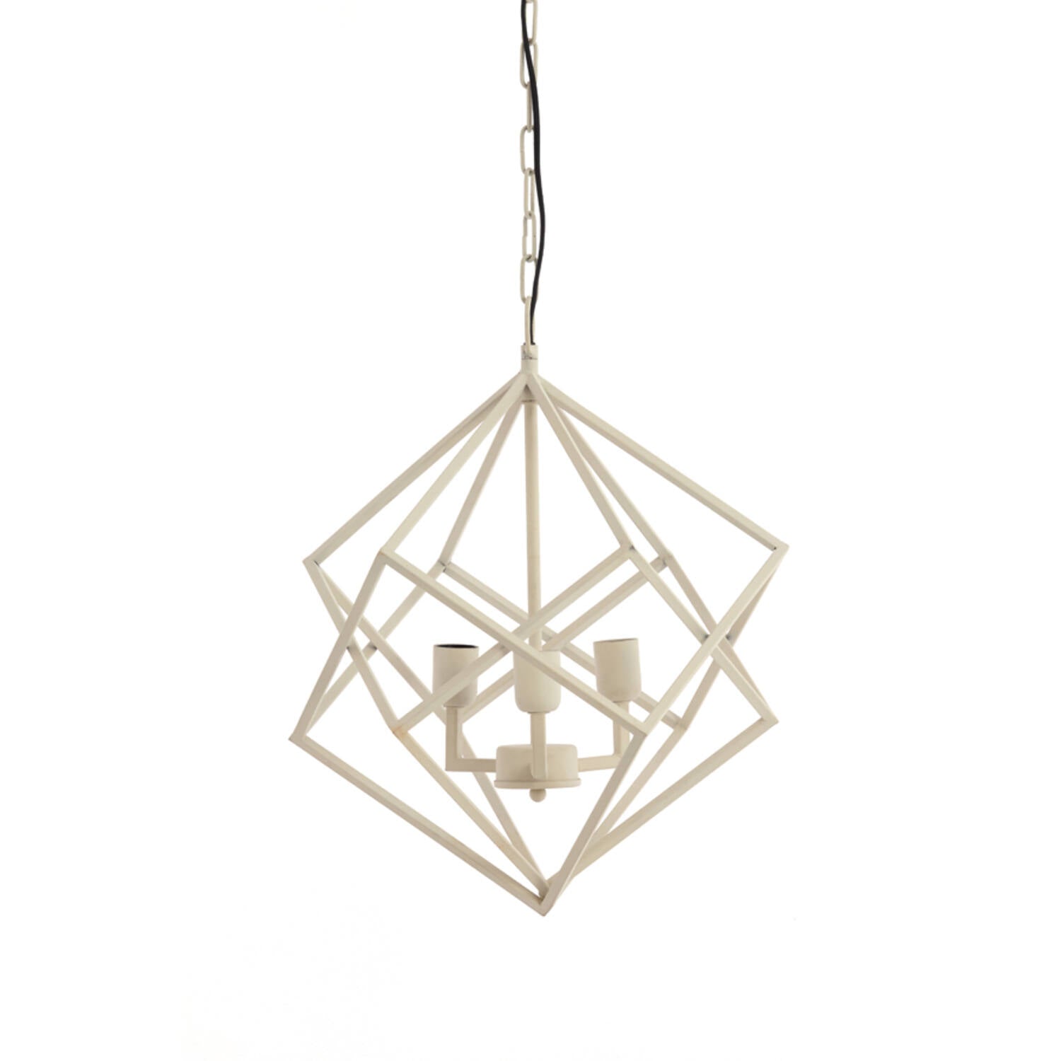 Drizella 3/4Lt Hanging Lamp - Matt Black/Cream Finish