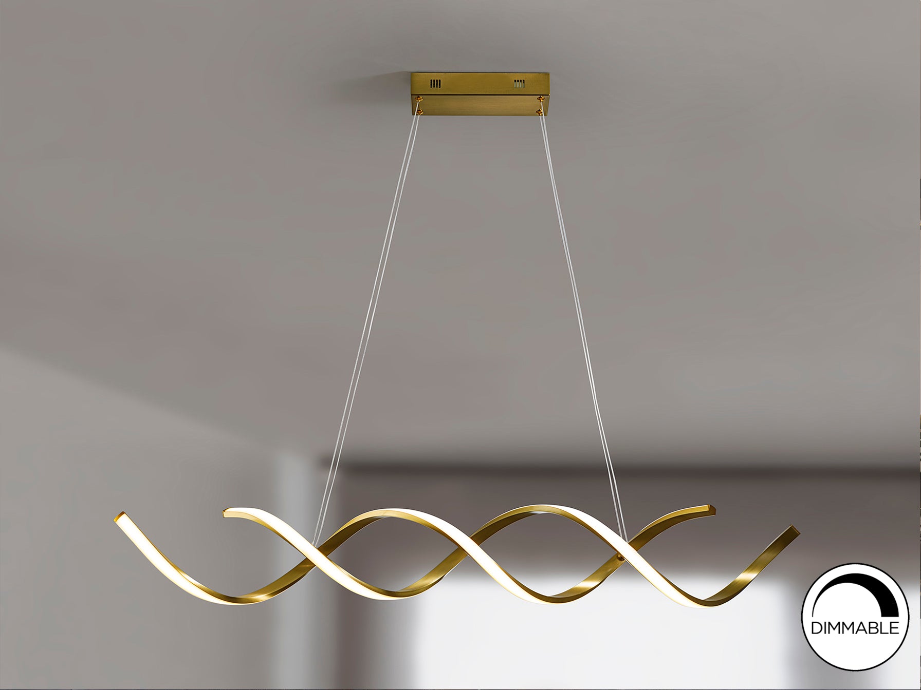 Dido LED Linear Pendant - Bright Gold