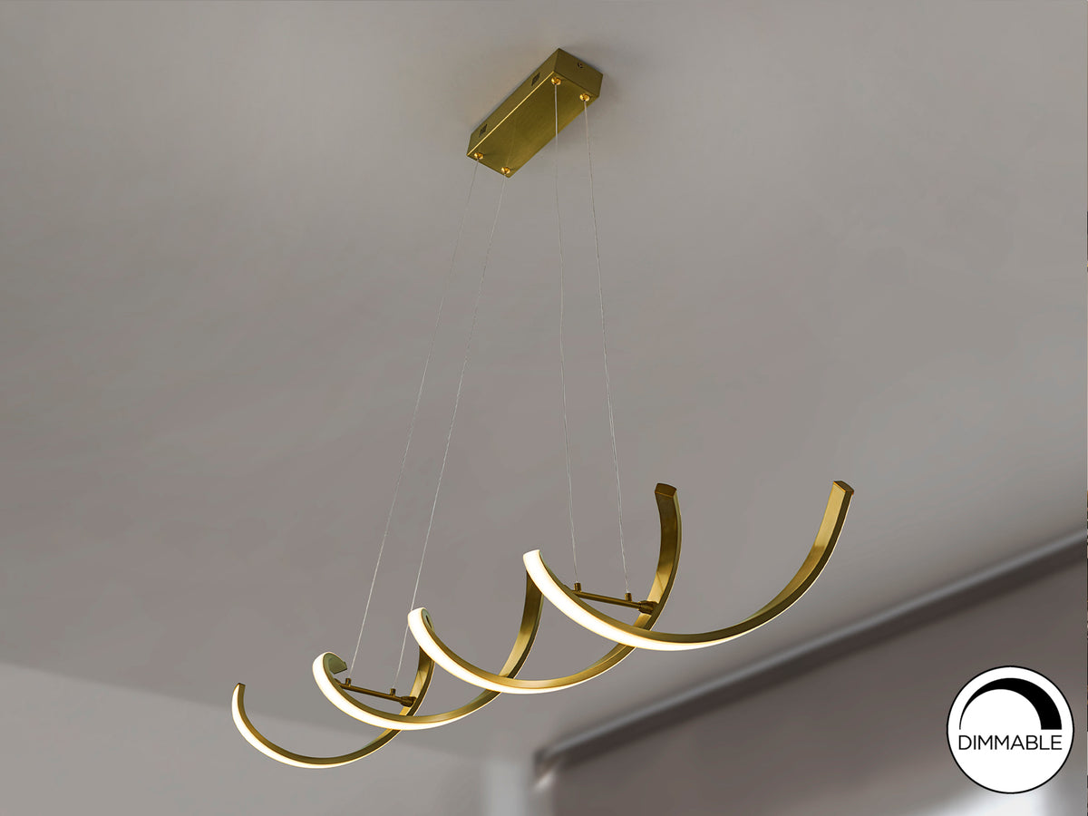 Dido LED Linear Pendant - Bright Gold