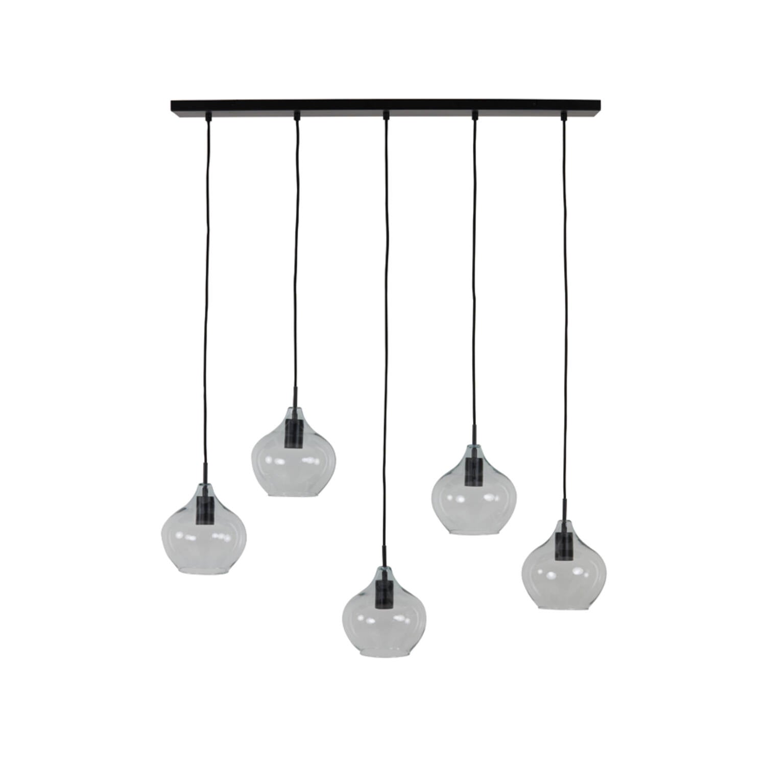 Rakel 10Lt Kitchen Light - Matt Black & Clear/Antique Bronze & Smoked Finish