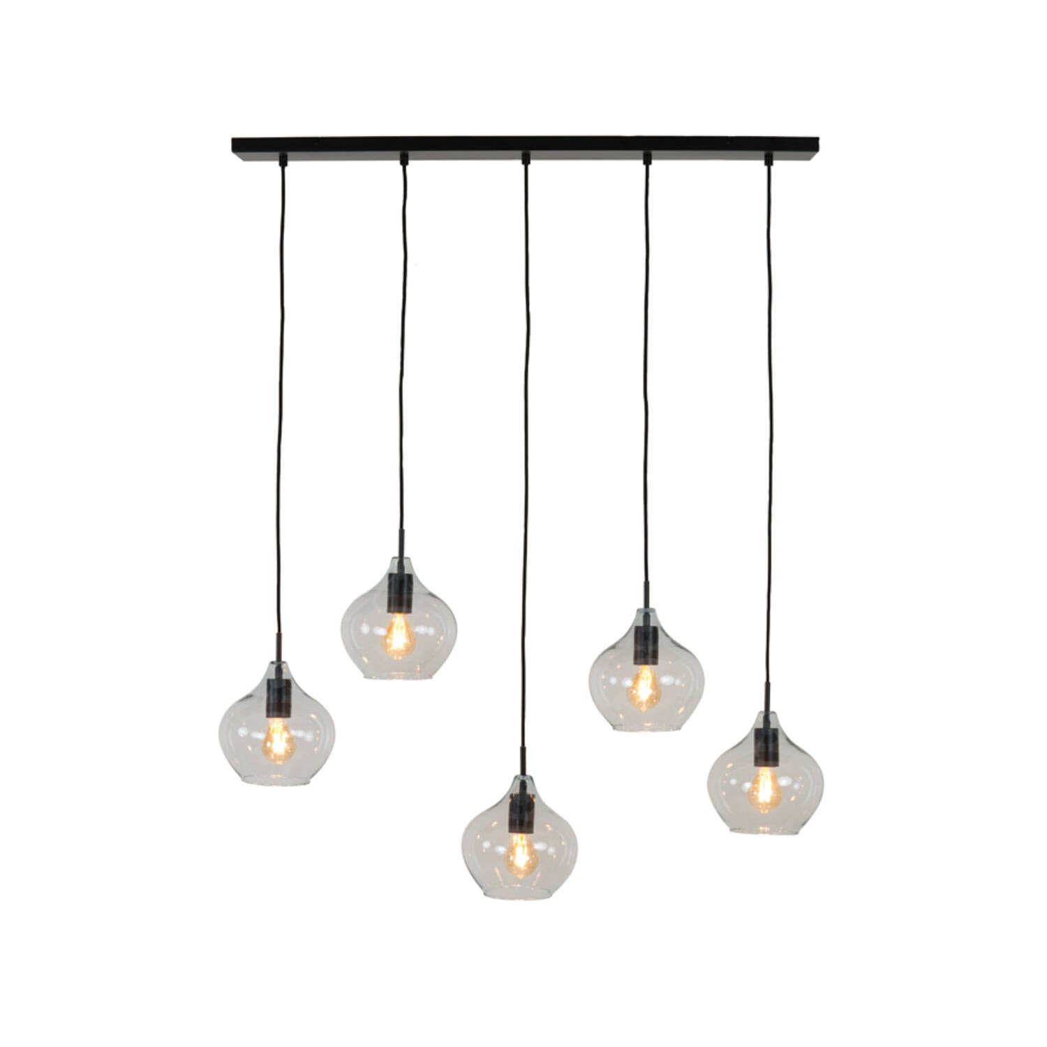 Rakel 10Lt Kitchen Light - Matt Black & Clear/Antique Bronze & Smoked Finish