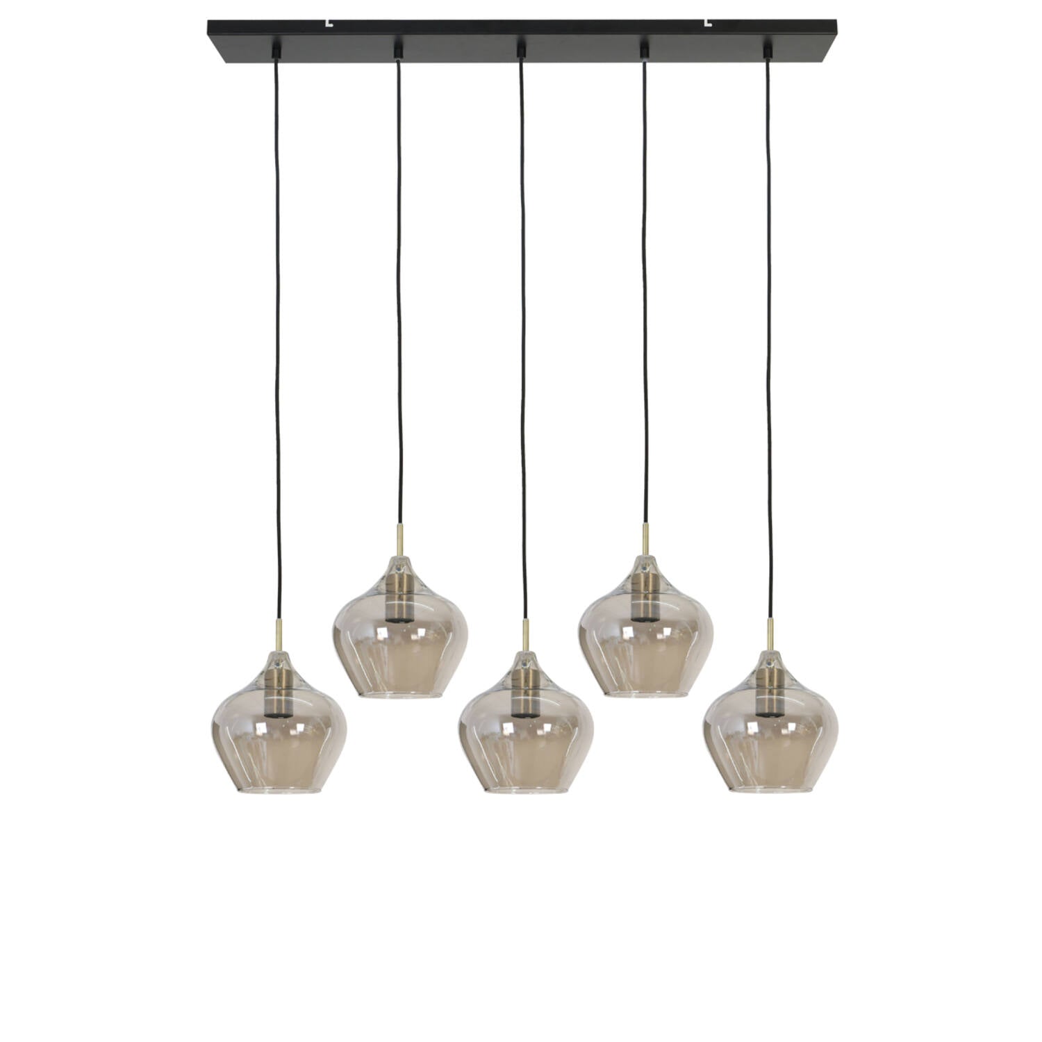 Rakel 10Lt Kitchen Light - Matt Black & Clear/Antique Bronze & Smoked Finish