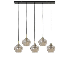 Rakel 10Lt Kitchen Light - Matt Black & Clear/Antique Bronze & Smoked Finish