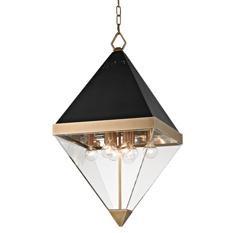 Coltrane 4/8Lt Lantern - Brass/Nickel