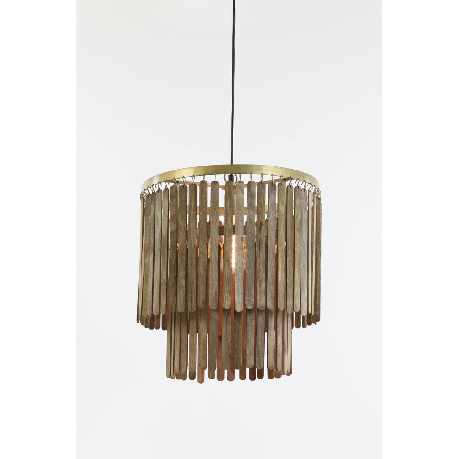 Gularo Hanging lamp- Wood Brown+Bronze