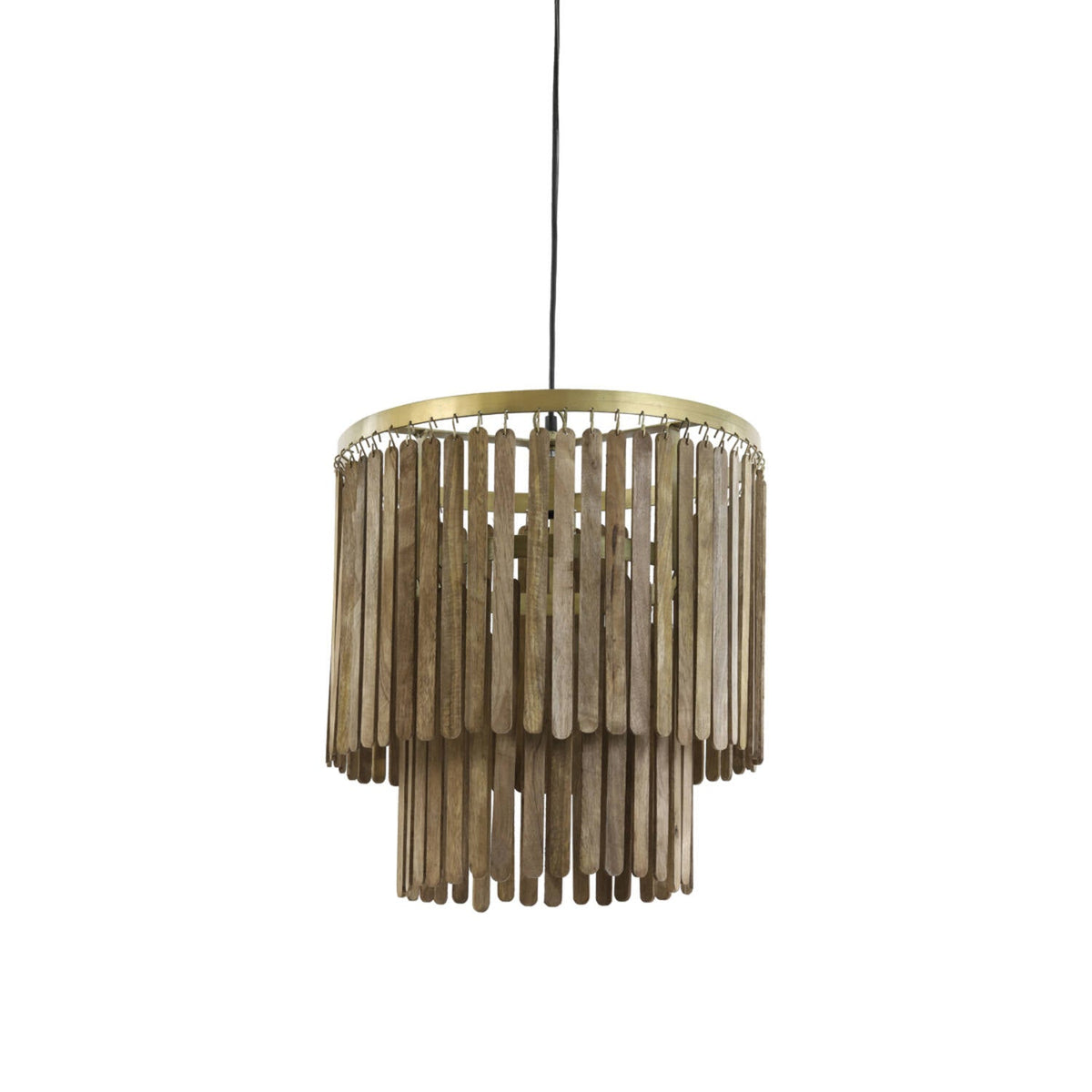 Gularo Hanging lamp- Wood Brown+Bronze
