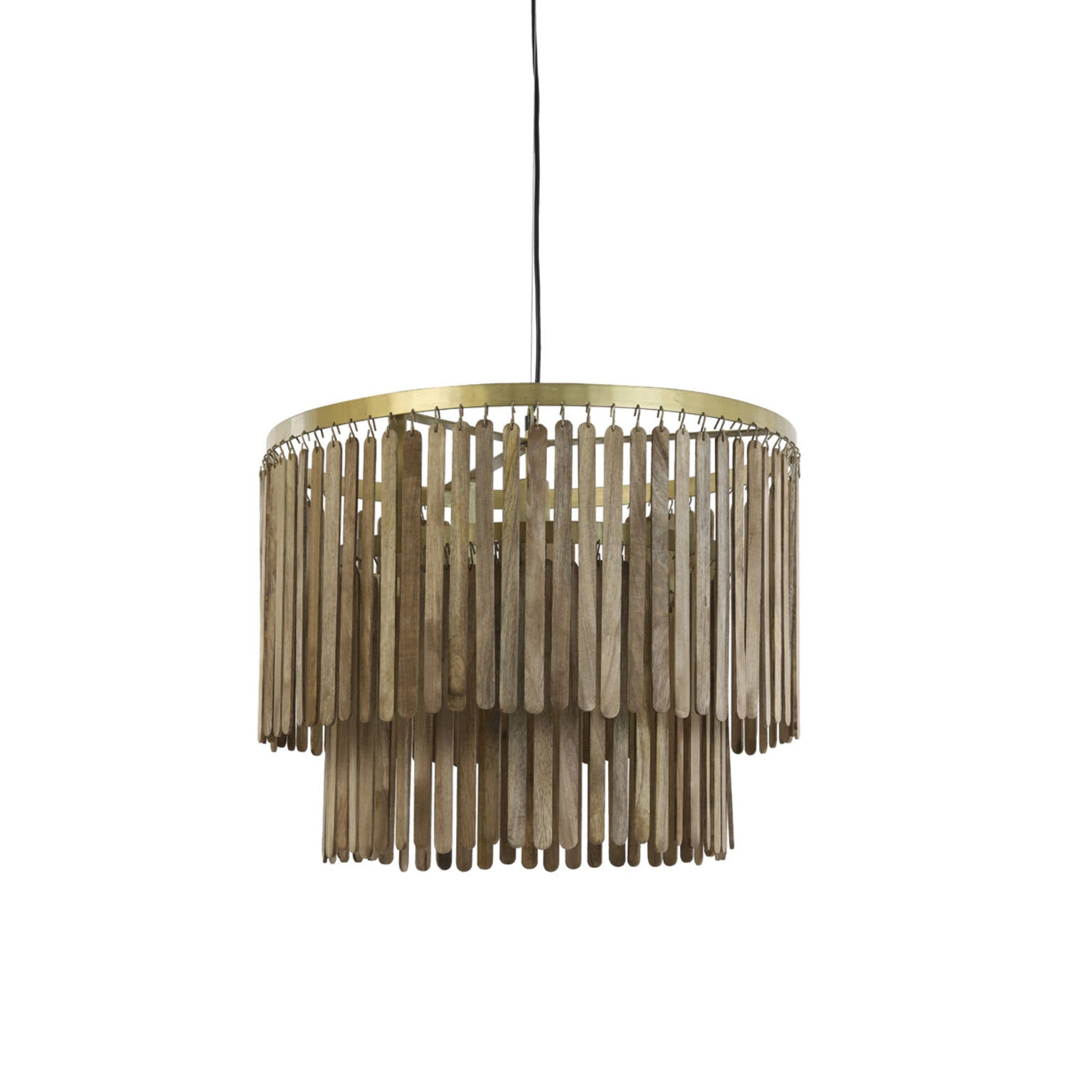 Gularo Hanging lamp- Wood Brown+Bronze