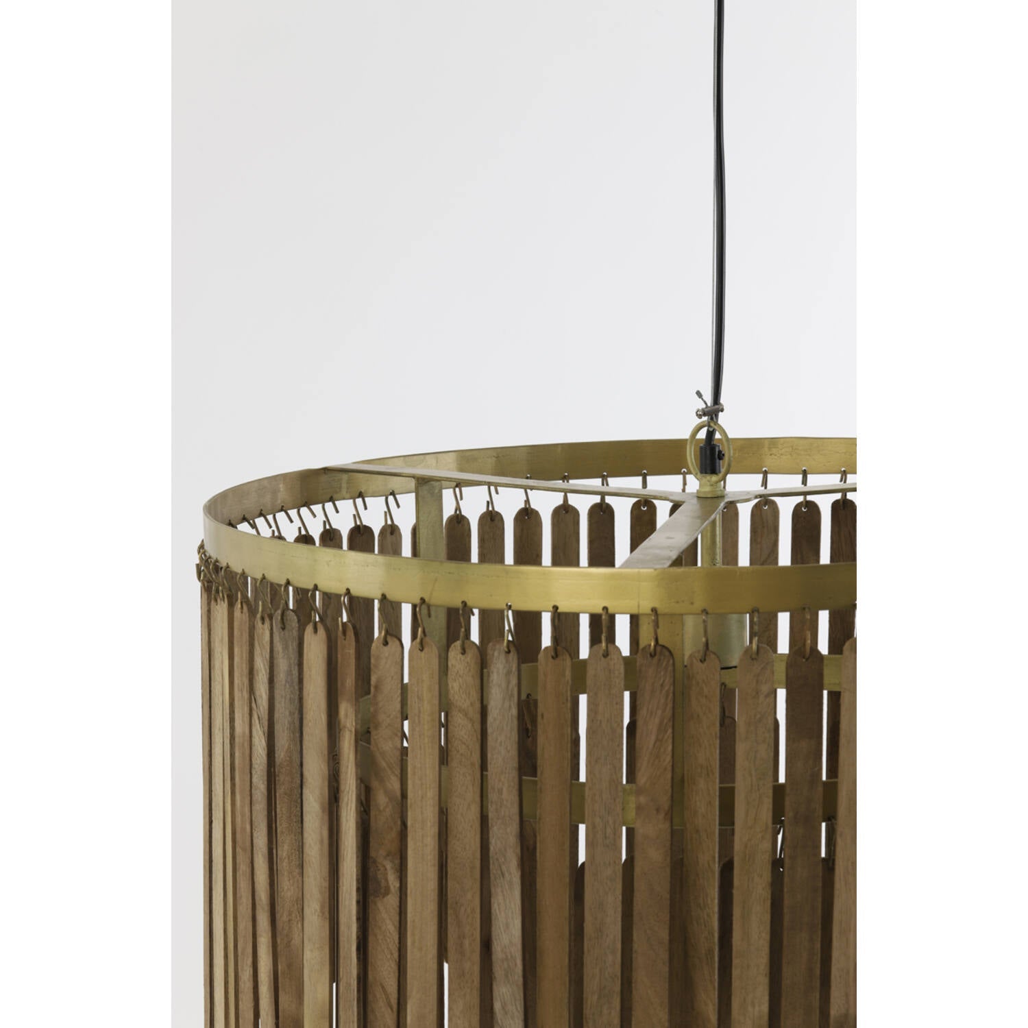Gularo Hanging lamp- Wood Brown+Bronze