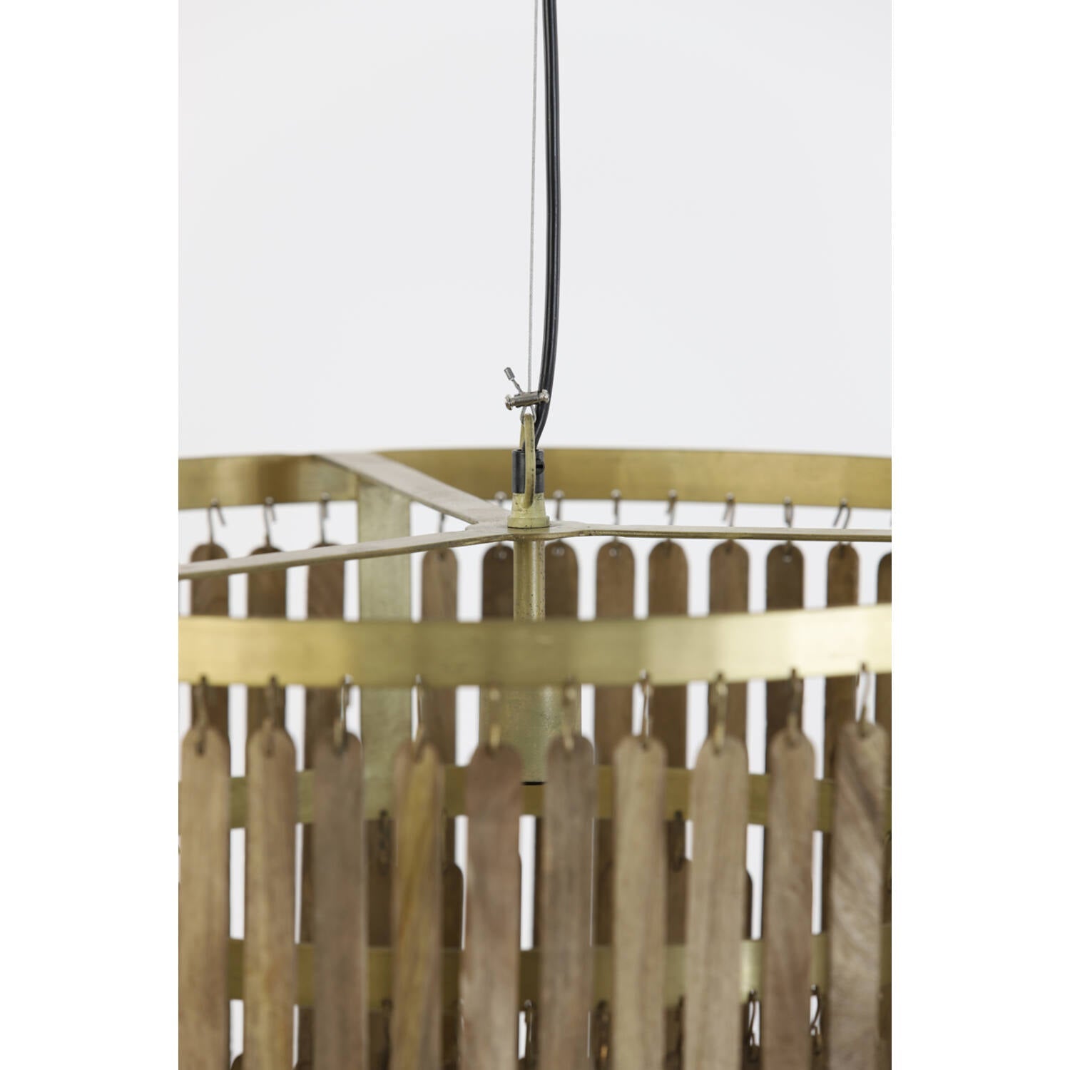 Gularo Hanging lamp- Wood Brown+Bronze