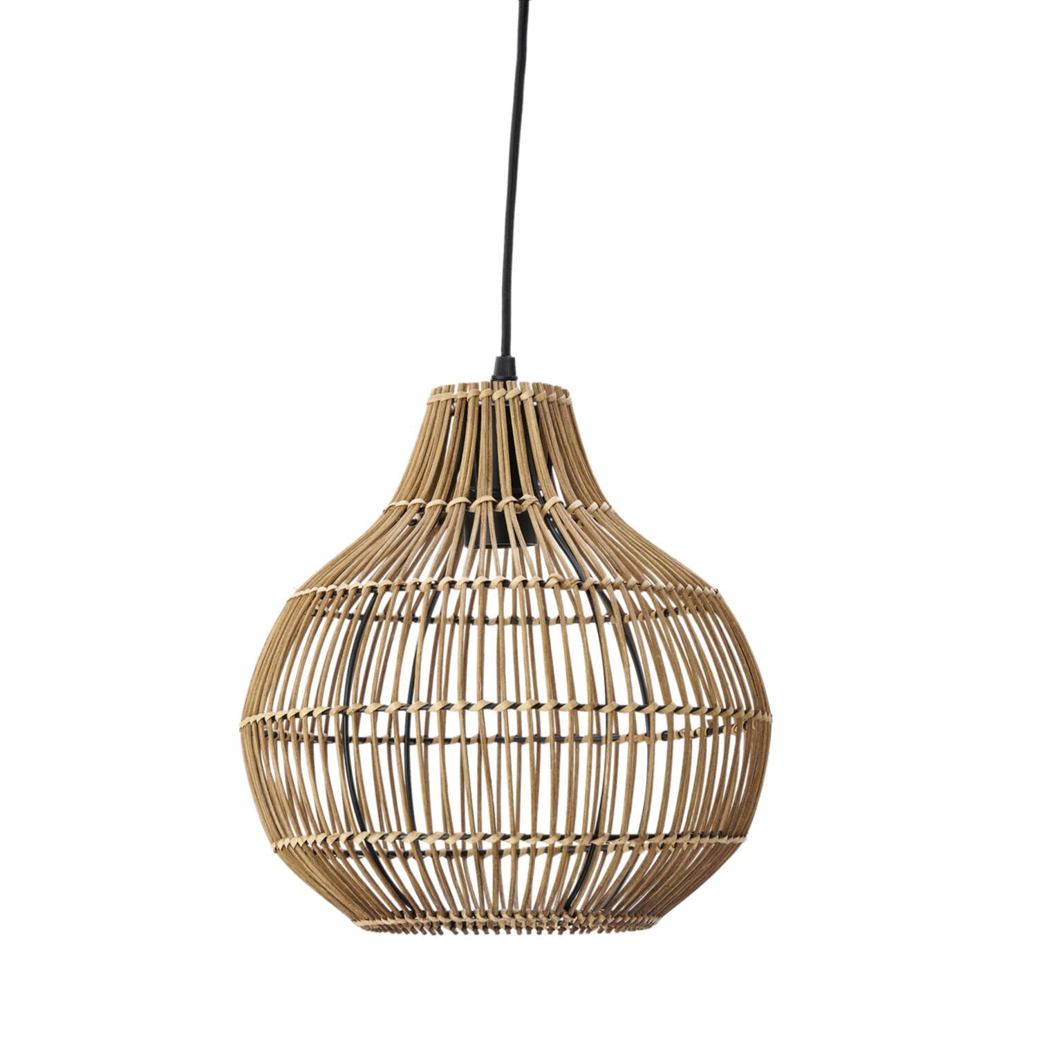 Pacino Hanging Lamp Rattan Natural - Brown/Black Finish