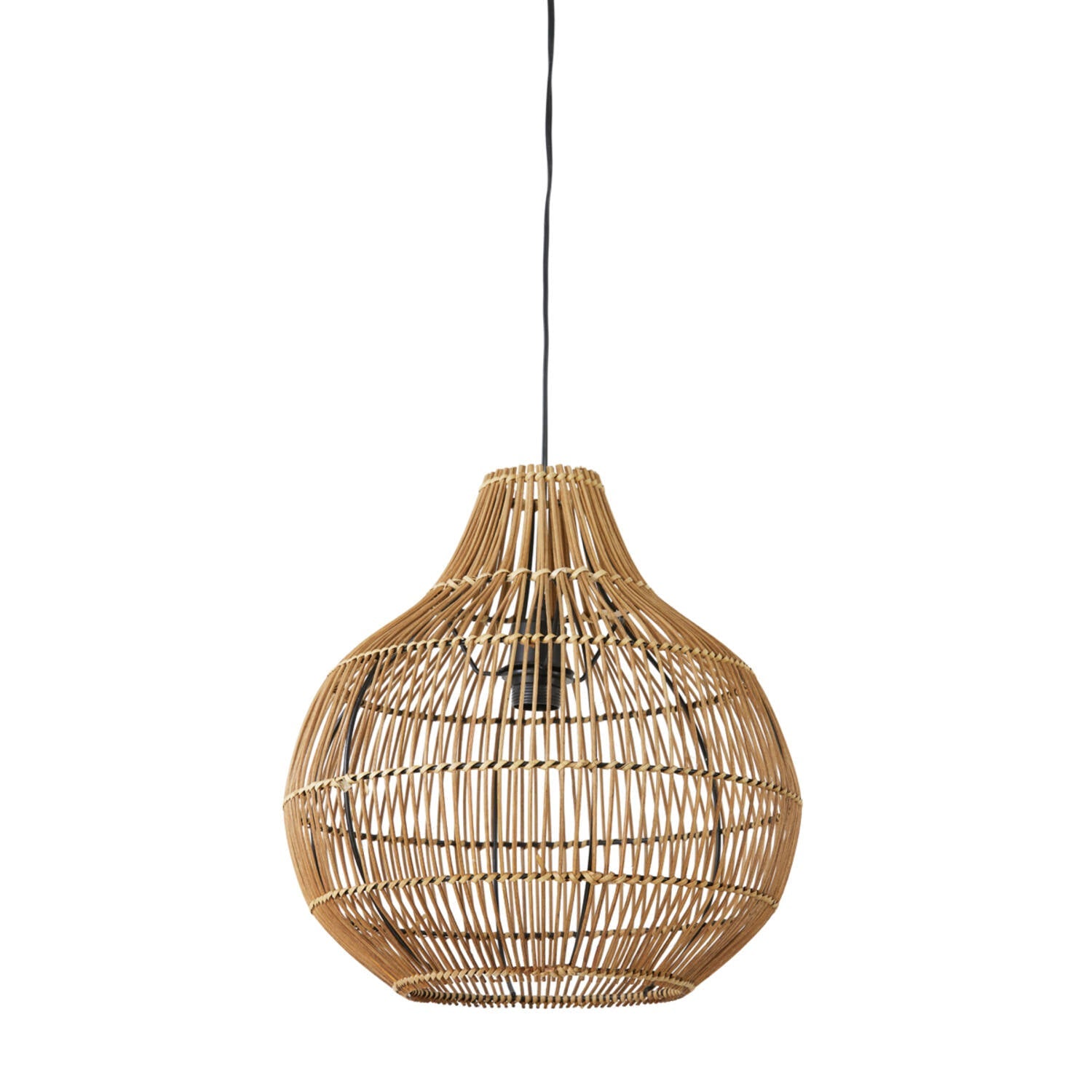 Pacino Hanging Lamp Rattan Natural - Brown/Black Finish