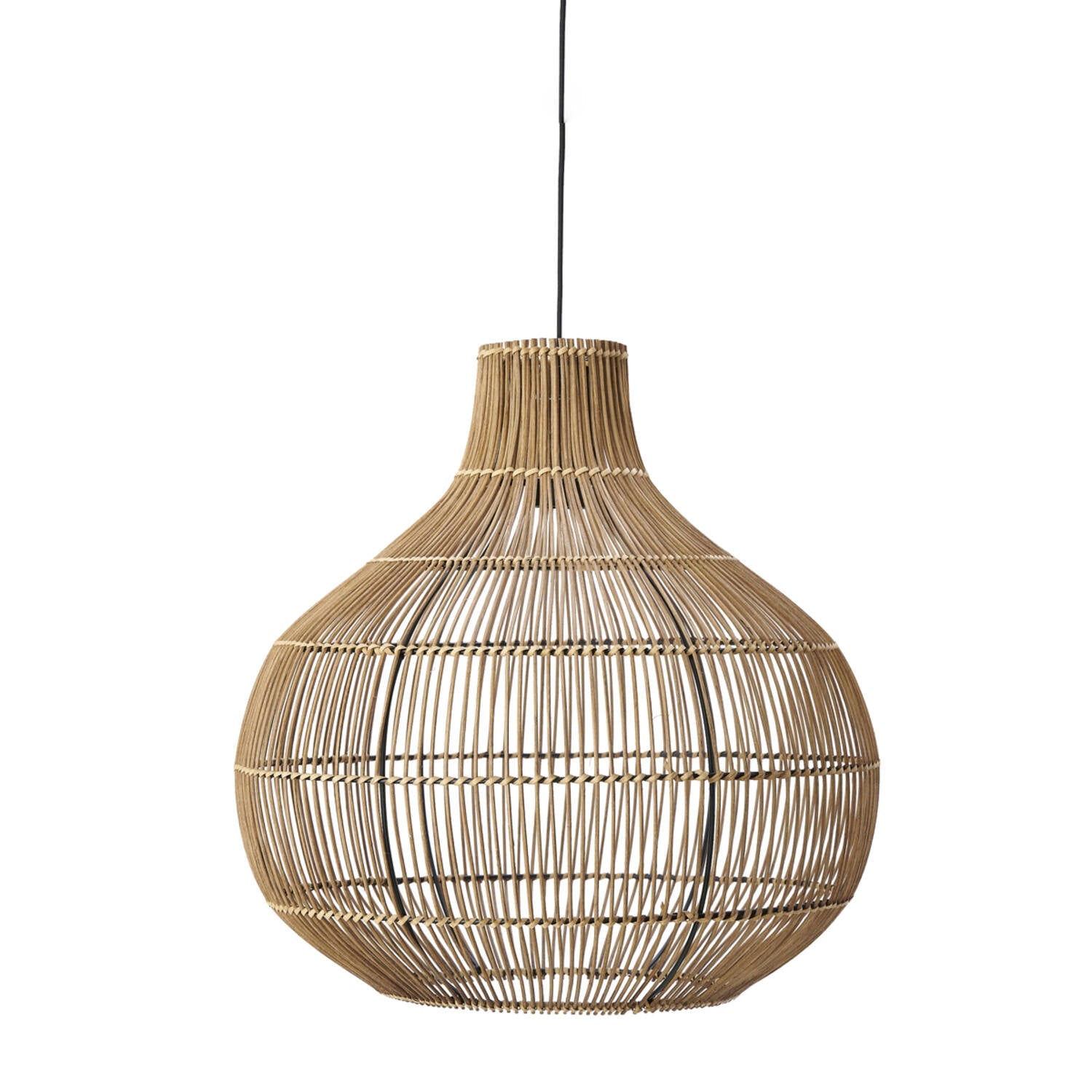 Pacino Hanging Lamp Rattan Natural - Brown/Black Finish