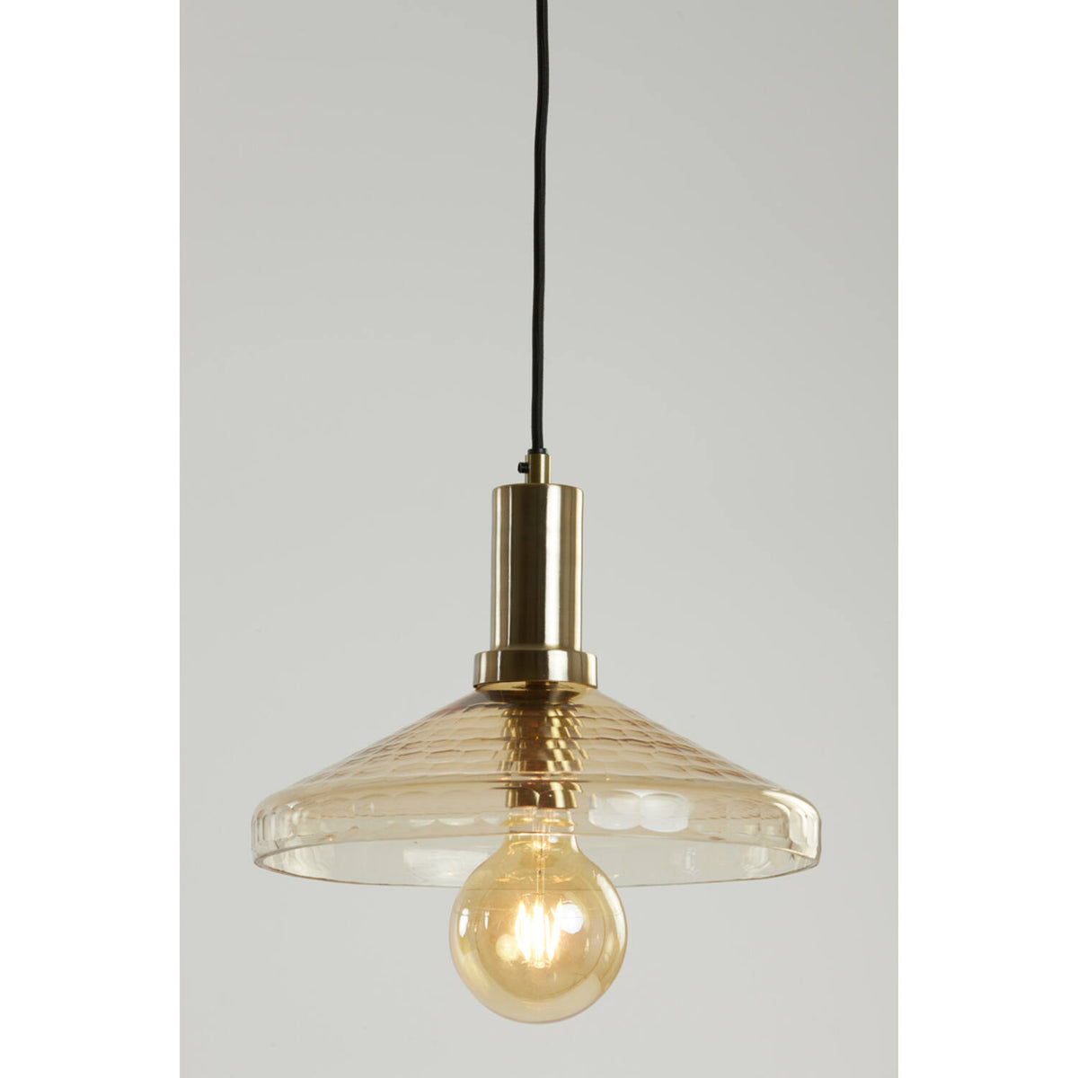 Delilo 1Lt Pendant Matt Black/Antique Brass - Various Sizes