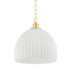 Hillary 1Lt Pendant - Brass & Opal