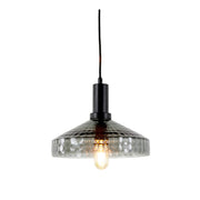 Delilo 1Lt Pendant- Smoked Glass Grey+black