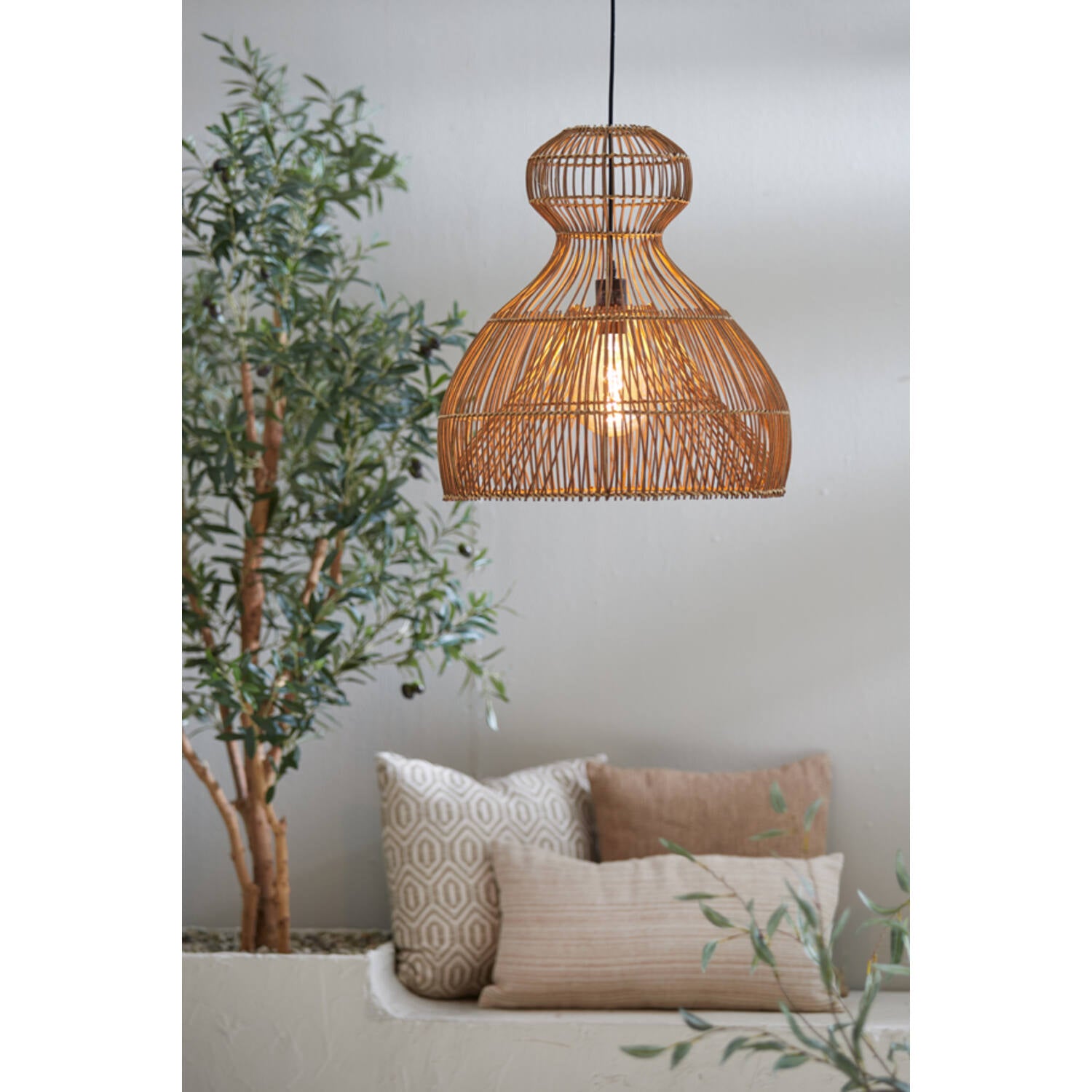 Hanging Lamp Ø41x41 Cm Vime Rattan Dark Brown CLEARANCE