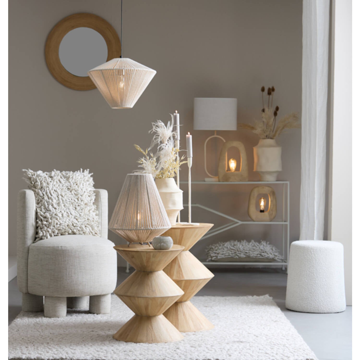 Felida Hanging Lamp Cream - Small/Medium/Large