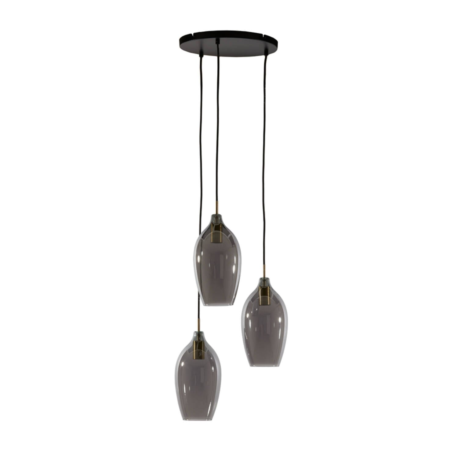 Lukaro 3/5Lt Cluster Light - Antique Bronze & Smoked Glass
