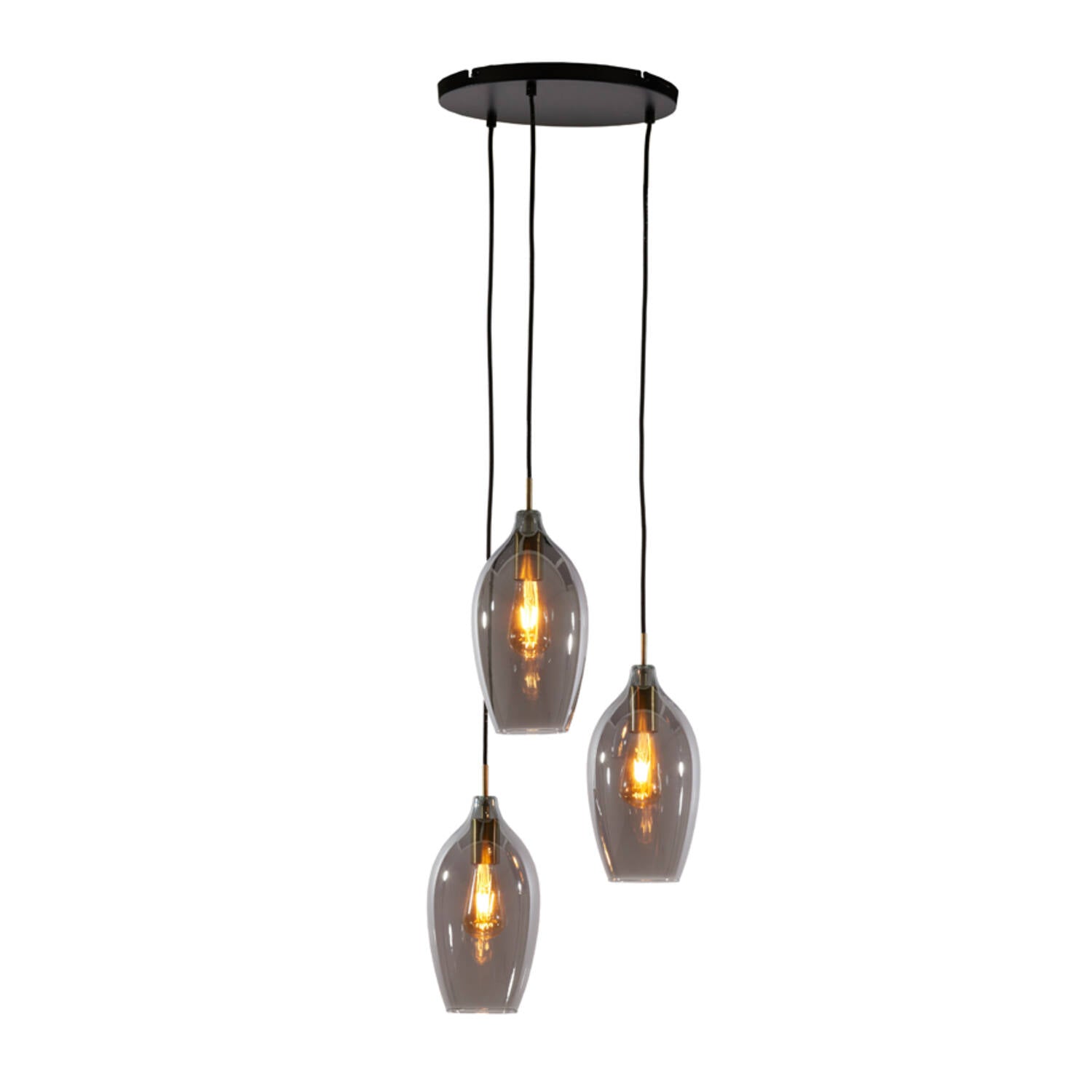 Lukaro 3/5Lt Cluster Light - Antique Bronze & Smoked Glass