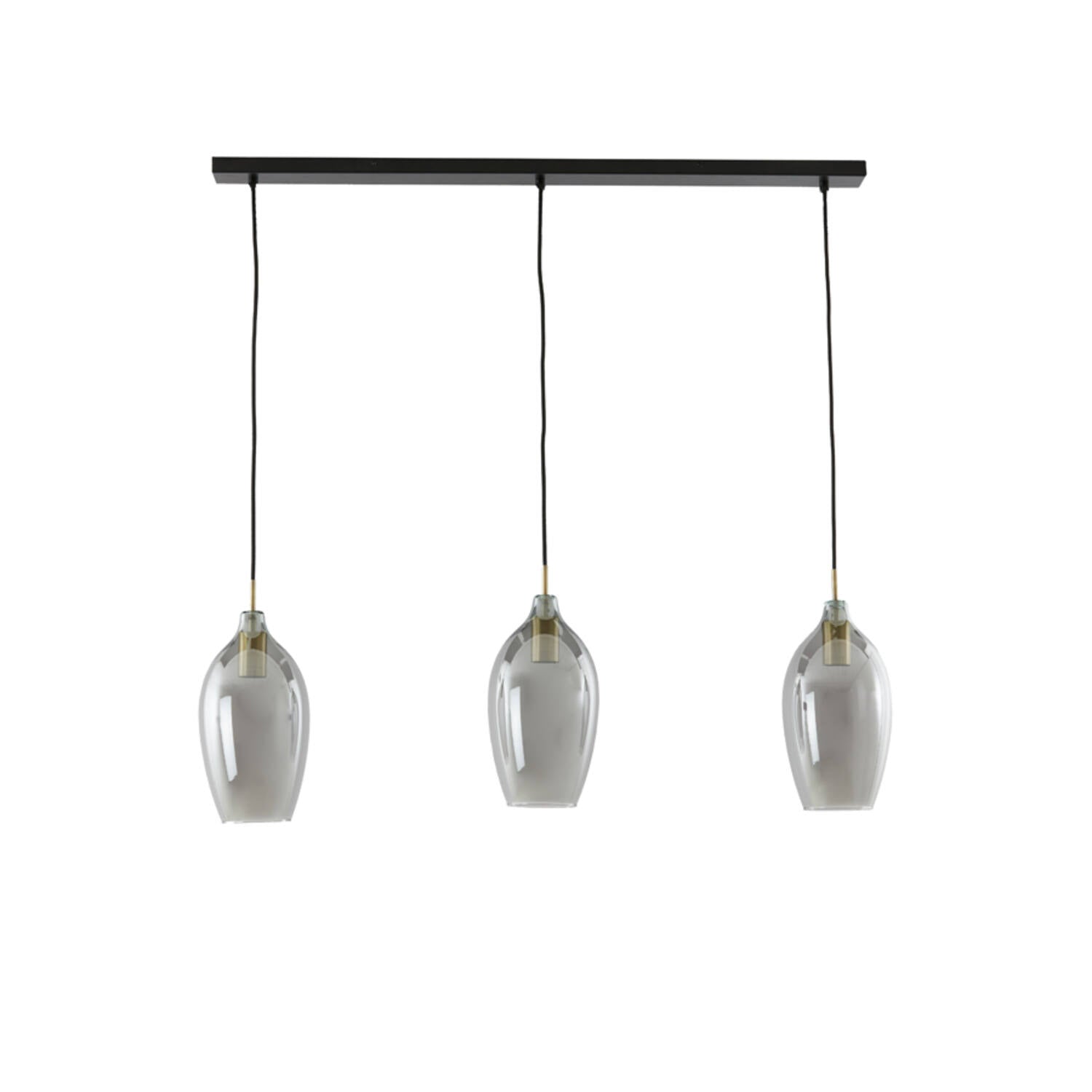 Lukaro 3/5Lt Linear Pendant - Antique Bronze & Smoked Glass