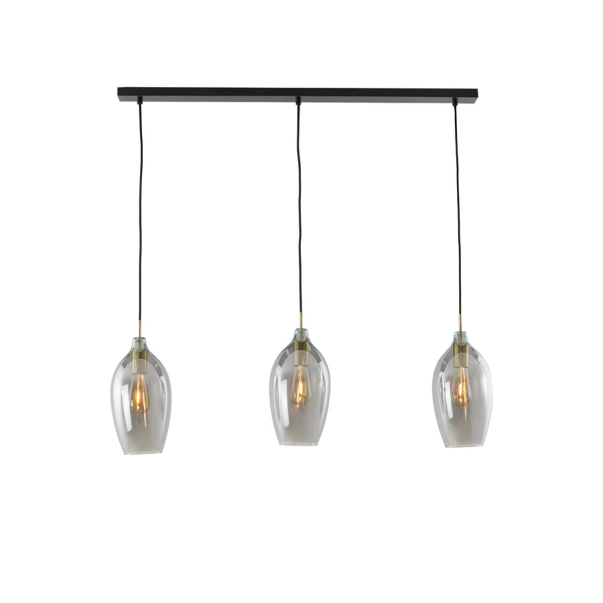 Lukaro 3/5Lt Linear Pendant - Antique Bronze & Smoked Glass