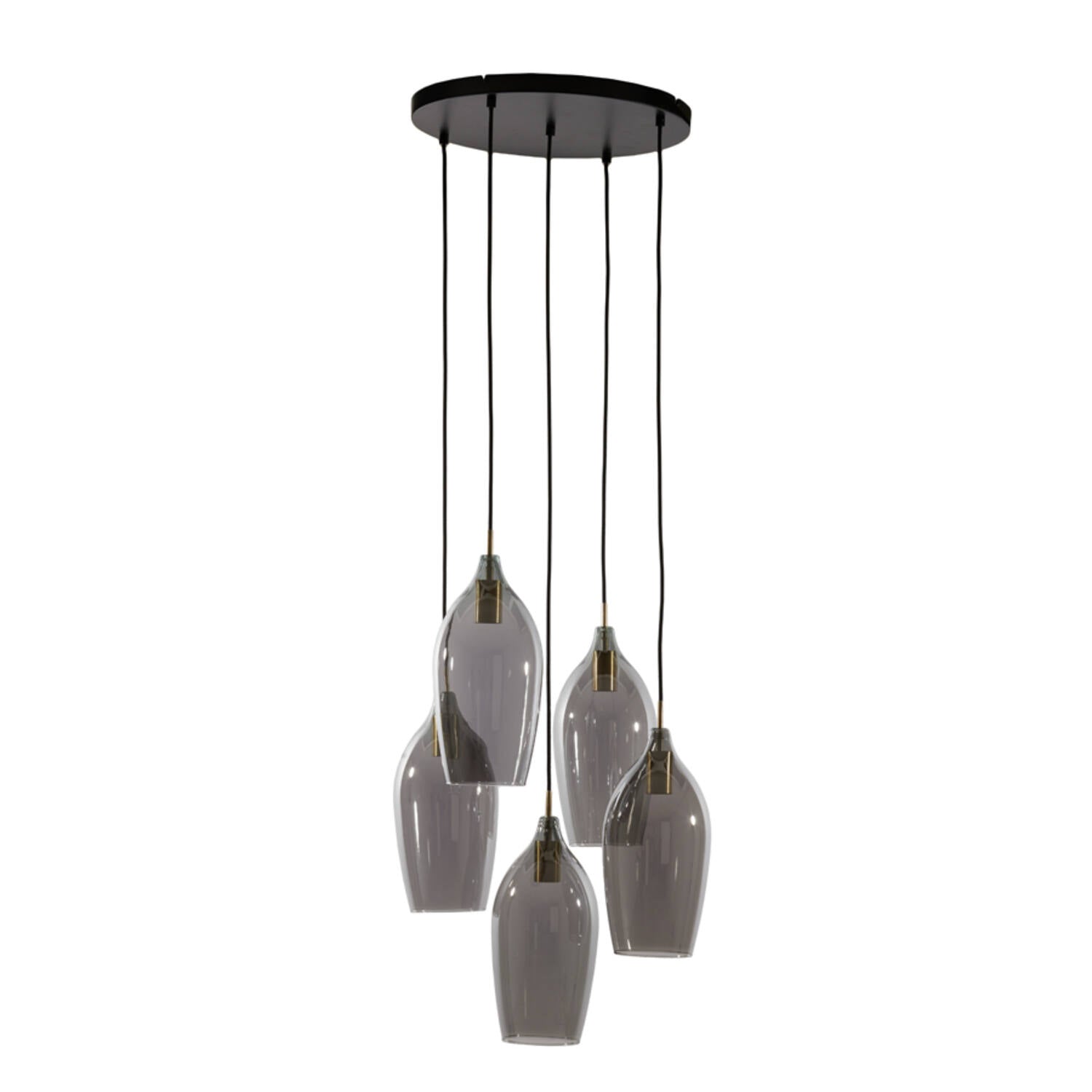 Lukaro 3/5Lt Cluster Light - Antique Bronze & Smoked Glass