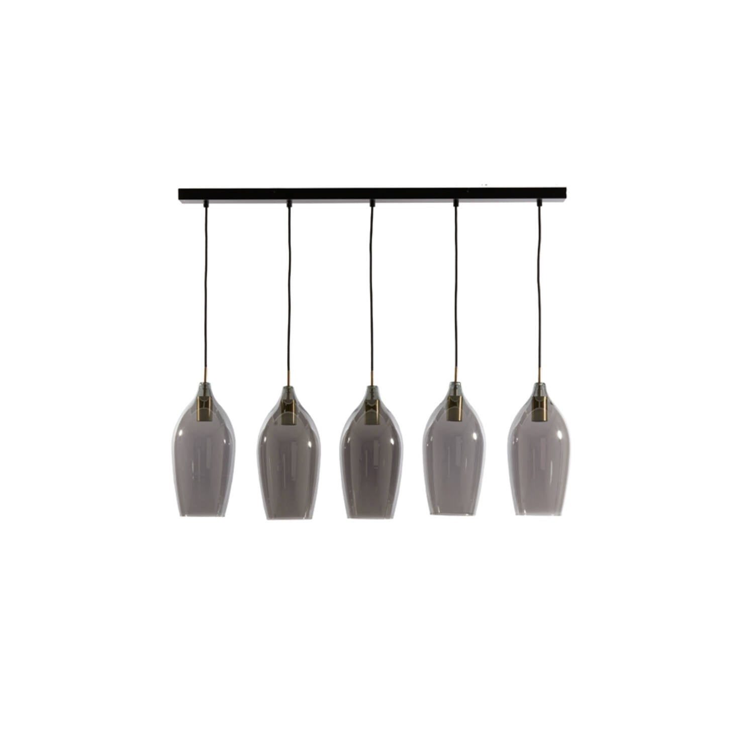 Lukaro 3/5Lt Linear Pendant - Antique Bronze & Smoked Glass