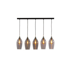 Lukaro 3/5Lt Linear Pendant - Antique Bronze & Smoked Glass