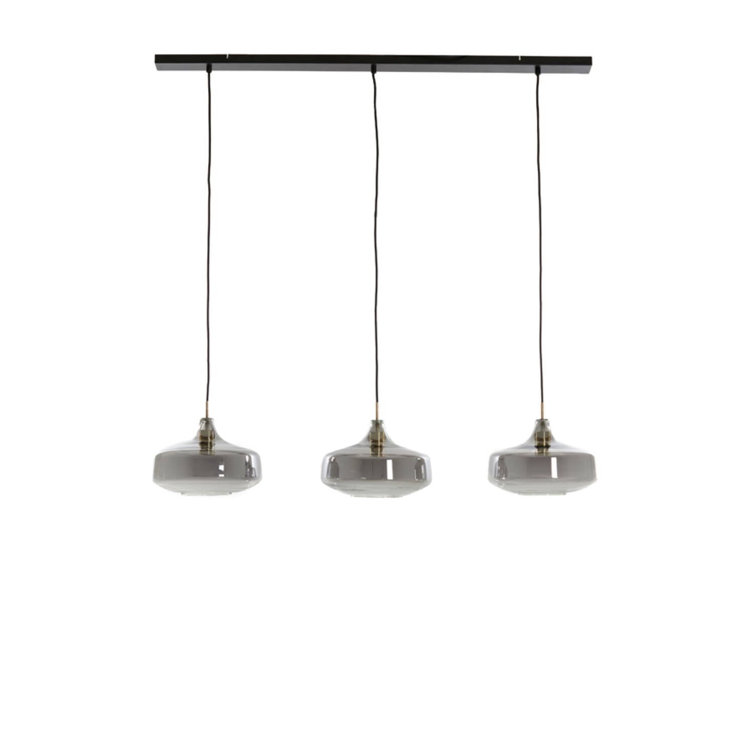 Solna 3Lt Island Pendant - Antique Bronze & Smoked Glass