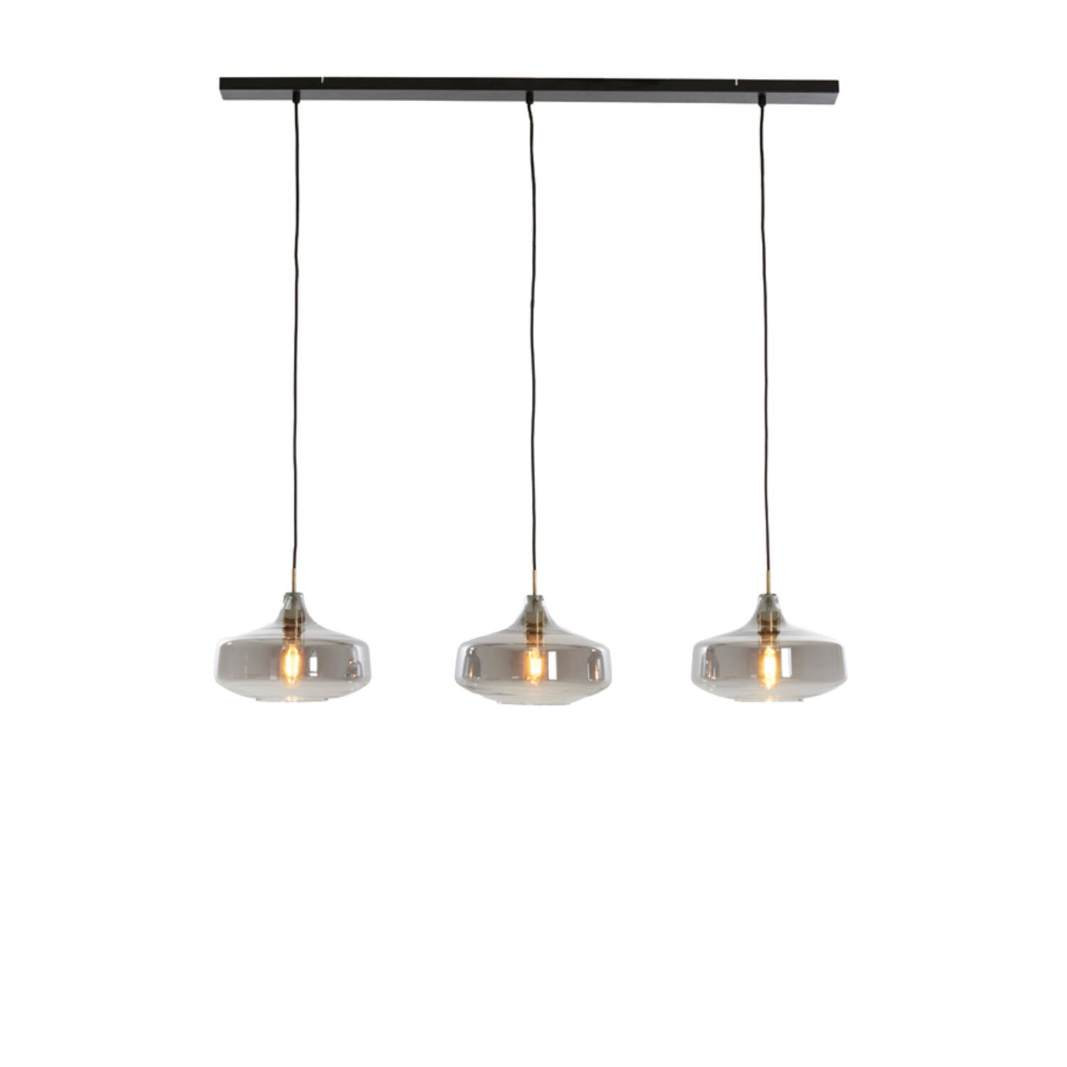 Solna 3Lt Island Pendant - Antique Bronze & Smoked Glass