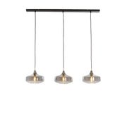 Solna 3Lt Island Pendant - Antique Bronze & Smoked Glass