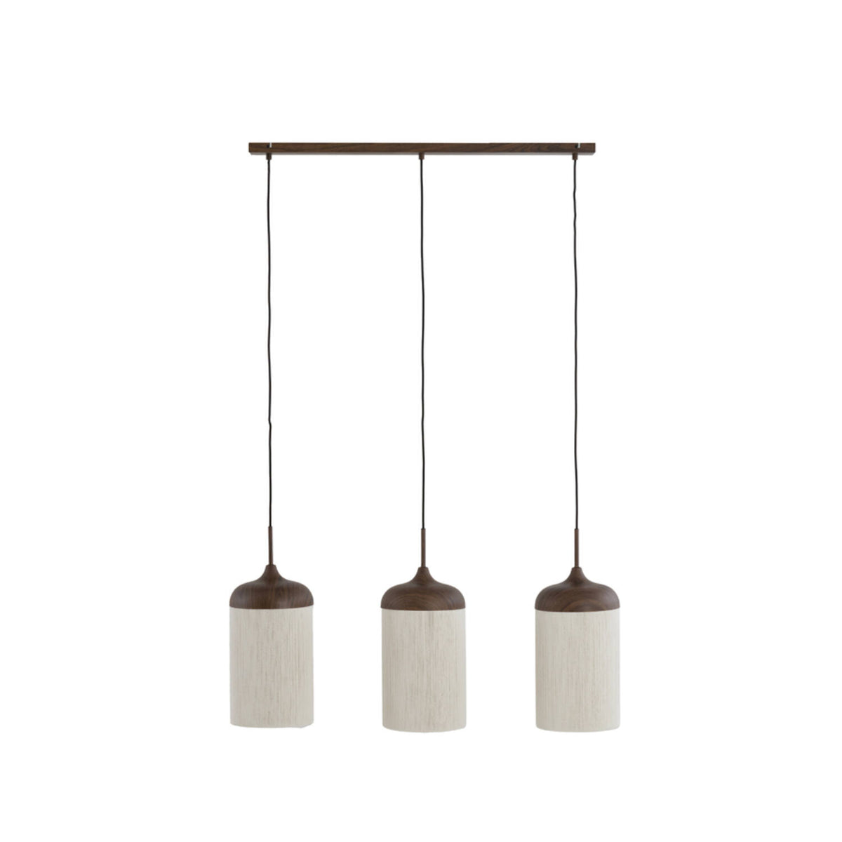 Dania Hanging Lamp 3L 90X22X32cm -  Wood Print Brown+Rope  Finish