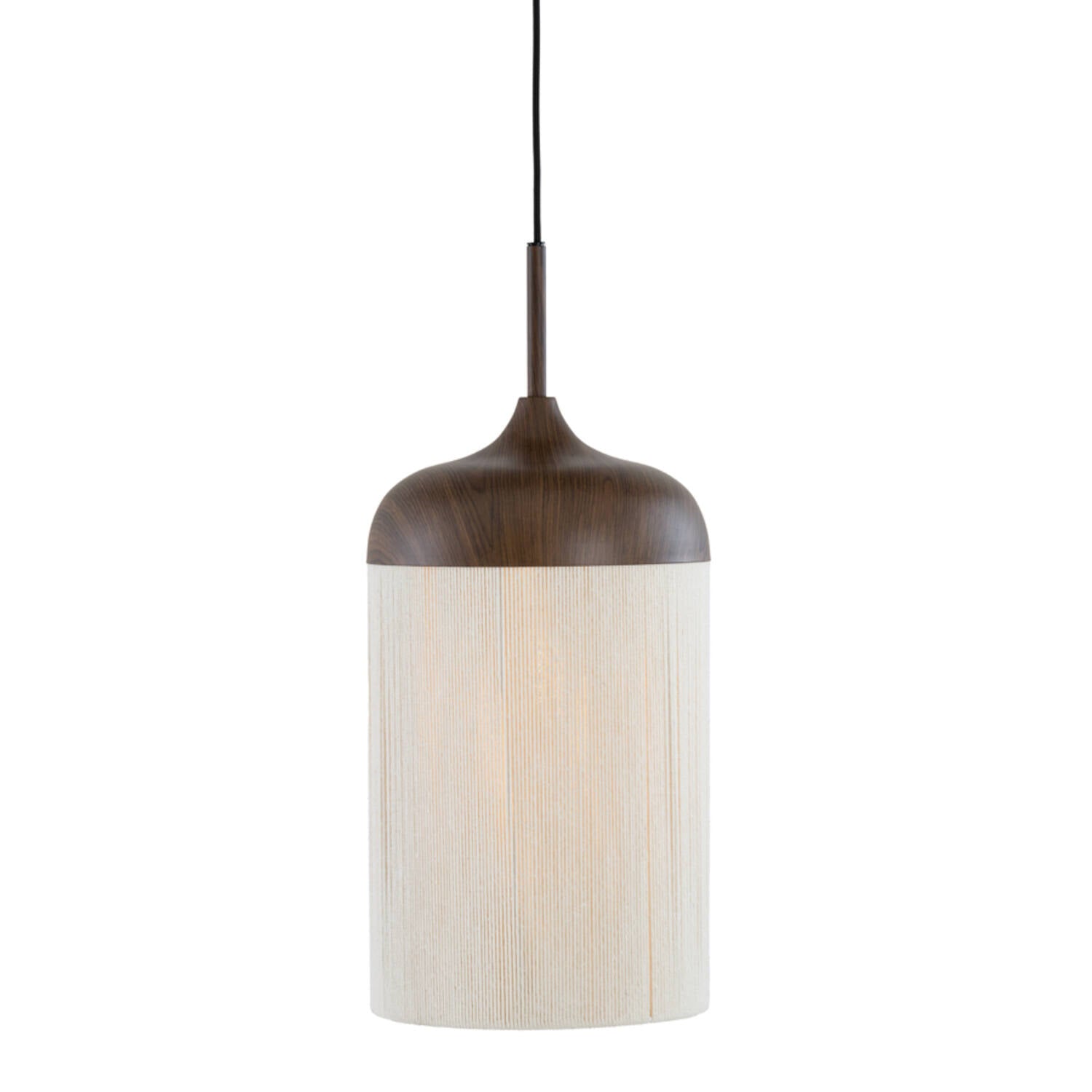 Dania Hanging Lamp 3L 90X22X32cm -  Wood Print Brown+Rope  Finish