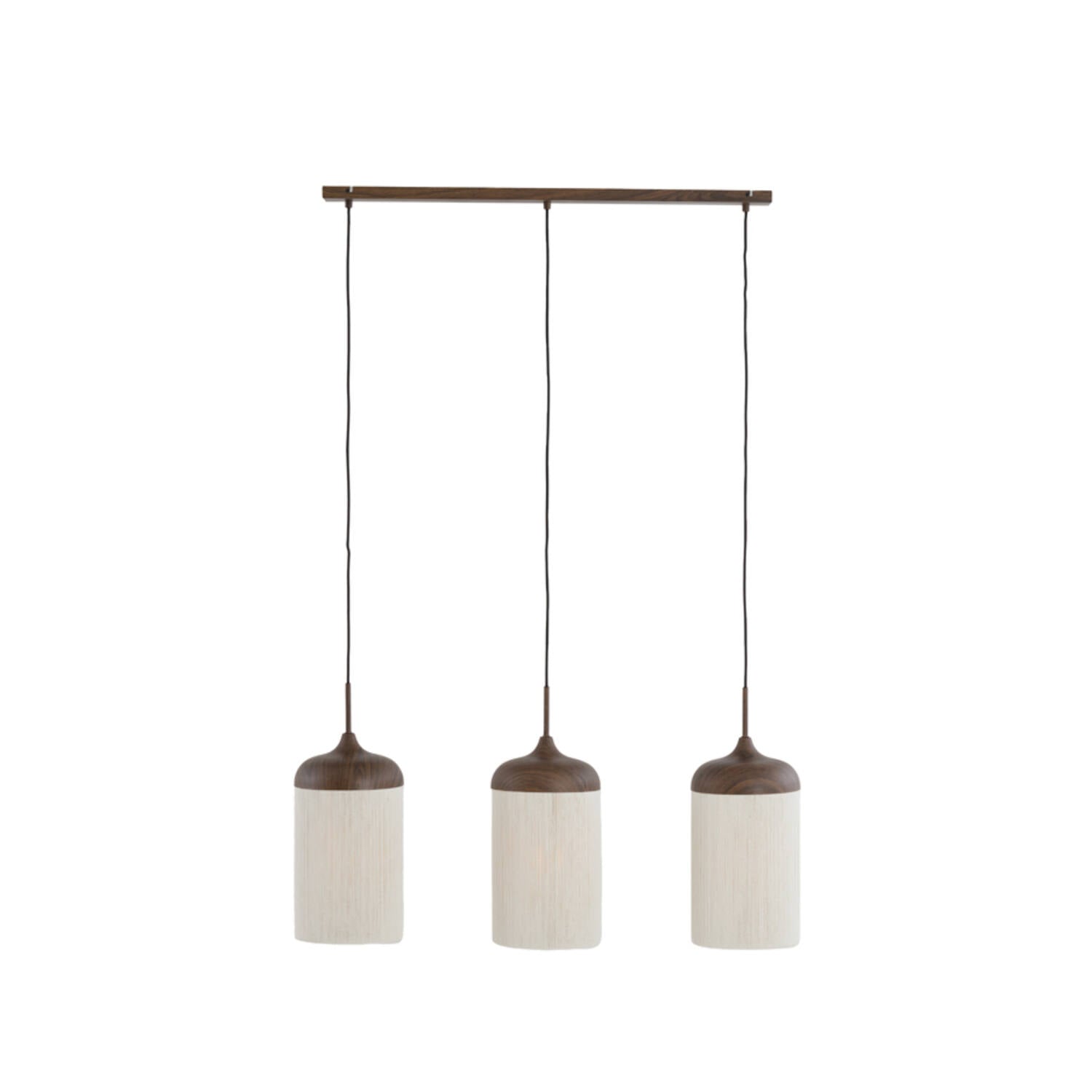 Dania Hanging Lamp 3L 90X22X32cm -  Wood Print Brown+Rope  Finish