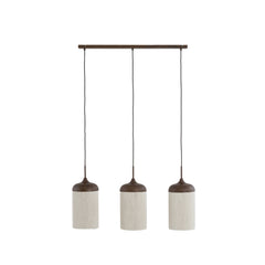 Dania Hanging Lamp 3L 90X22X32cm -  Wood Print Brown+Rope  Finish
