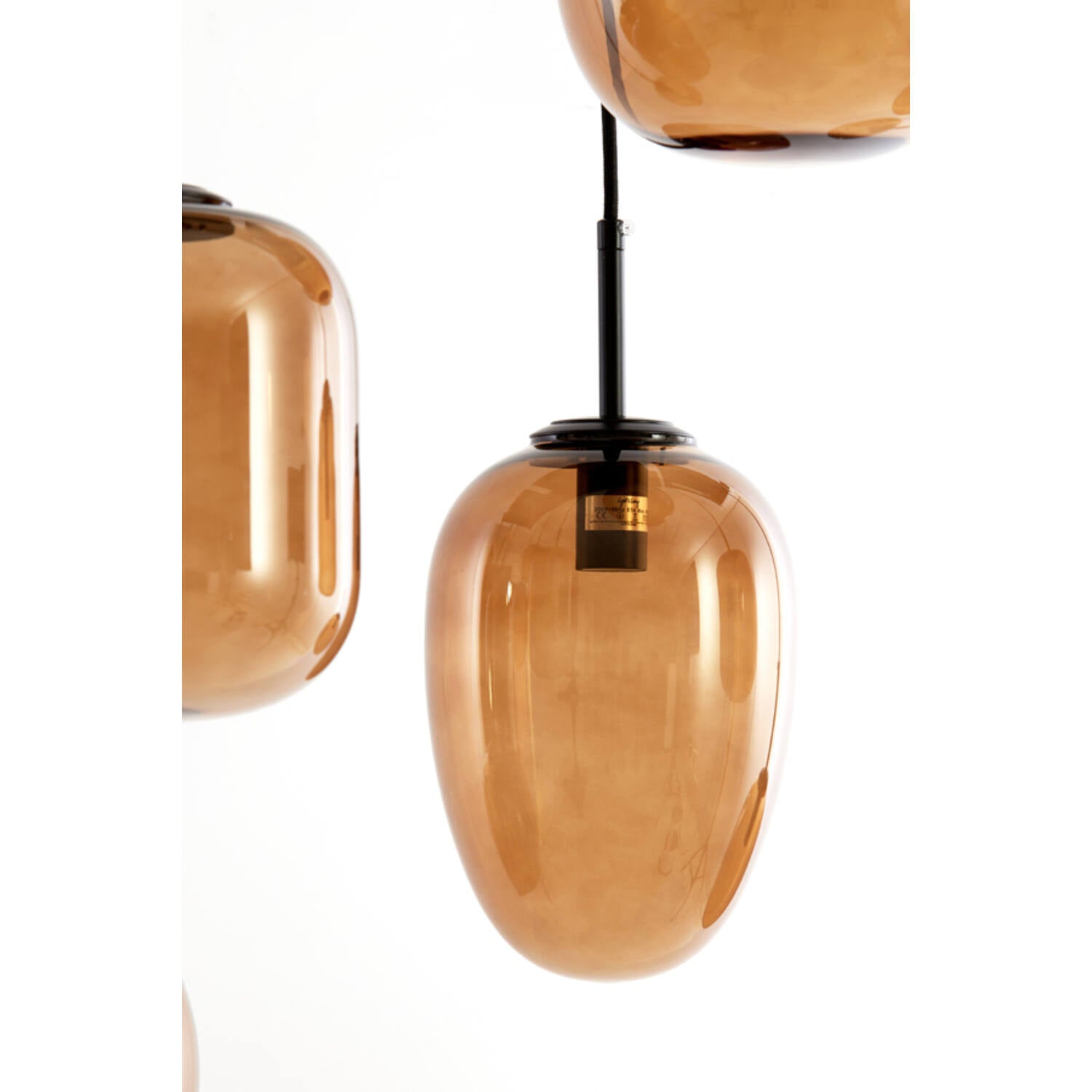 Mezza Hanging Lamp Glass Brown
