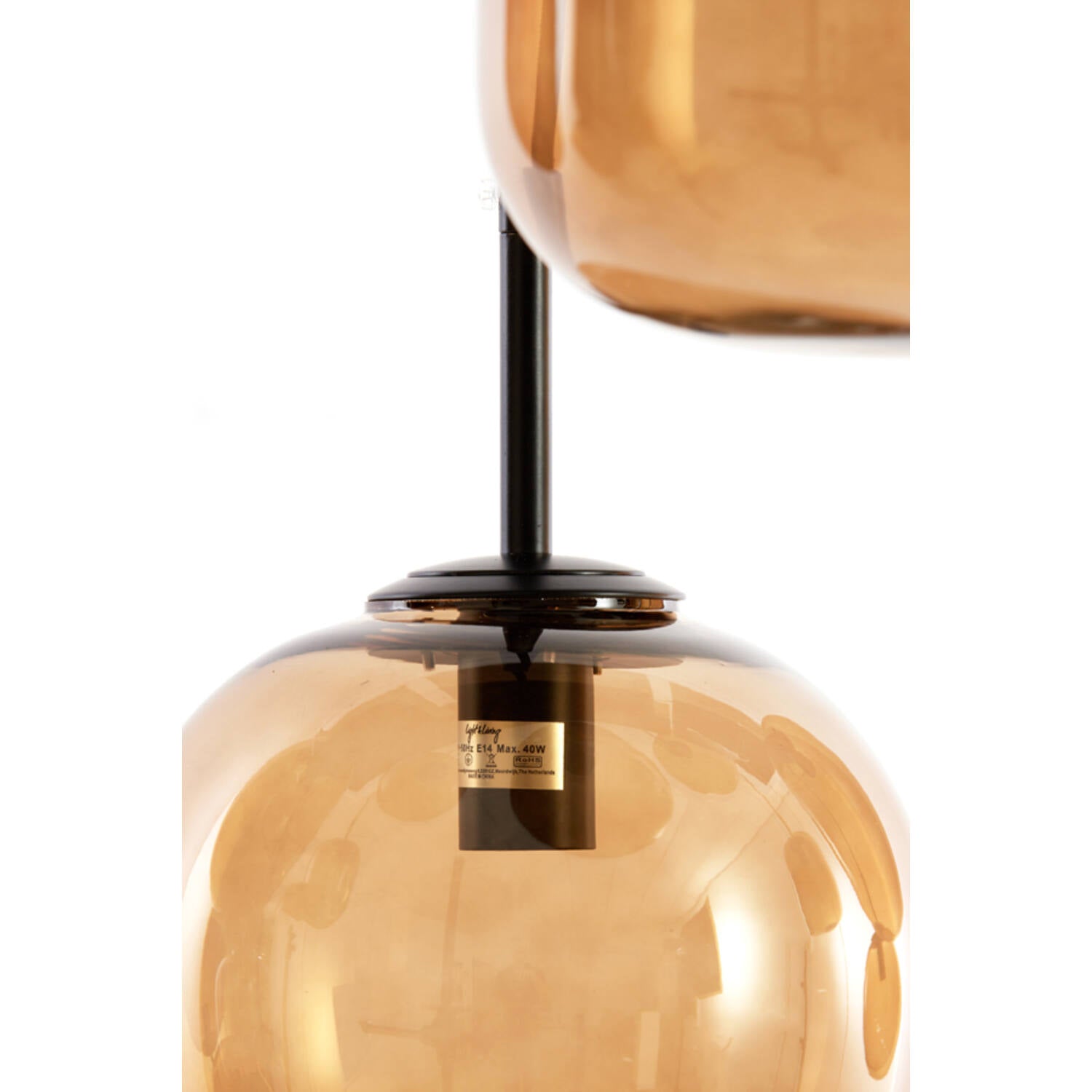 Mezza Hanging Lamp Glass Brown