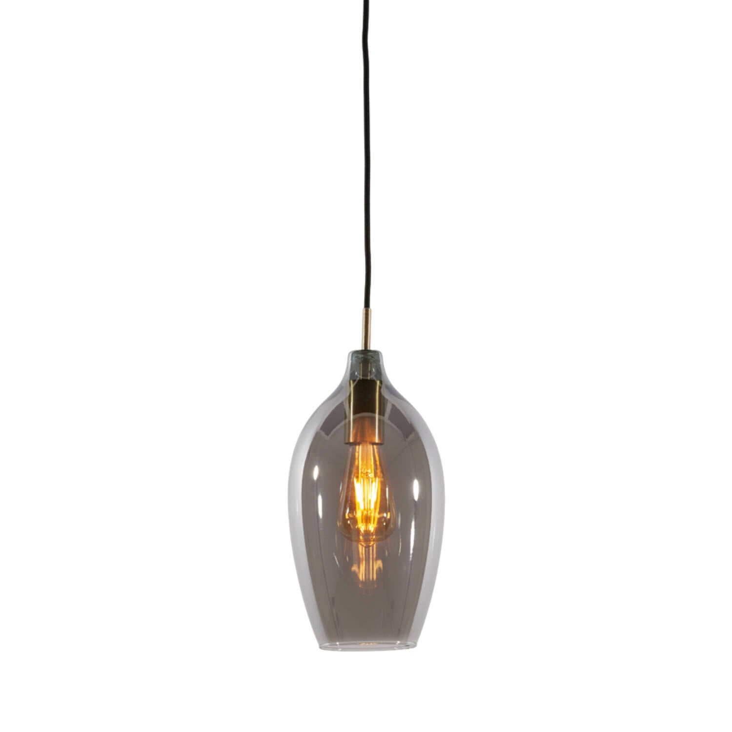 Lukaro Single Pendant - Antique Bronze & Smoked Glass