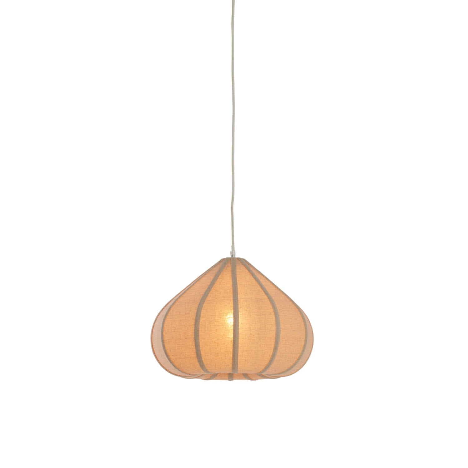 Zubeda Hanging Lamp - Linen Natural/ White Finishes
