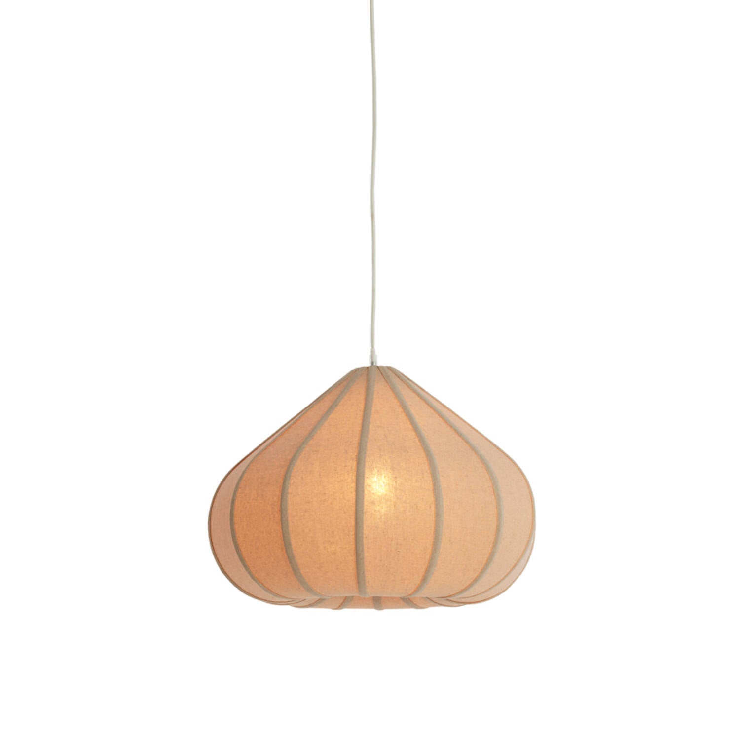 Zubeda Hanging Lamp - Linen Natural/ White Finishes